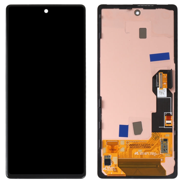 lcd display folder with touch screen for google pixel 6a black with frame