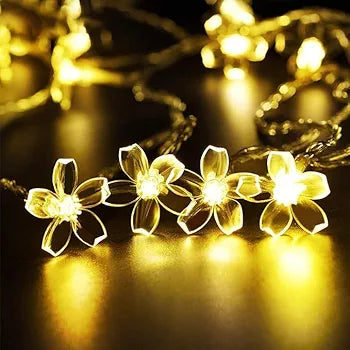 Flower Fairy String Lights, Led Christmas Lights for Diwali Home Decoration (Warm White) - EGFix