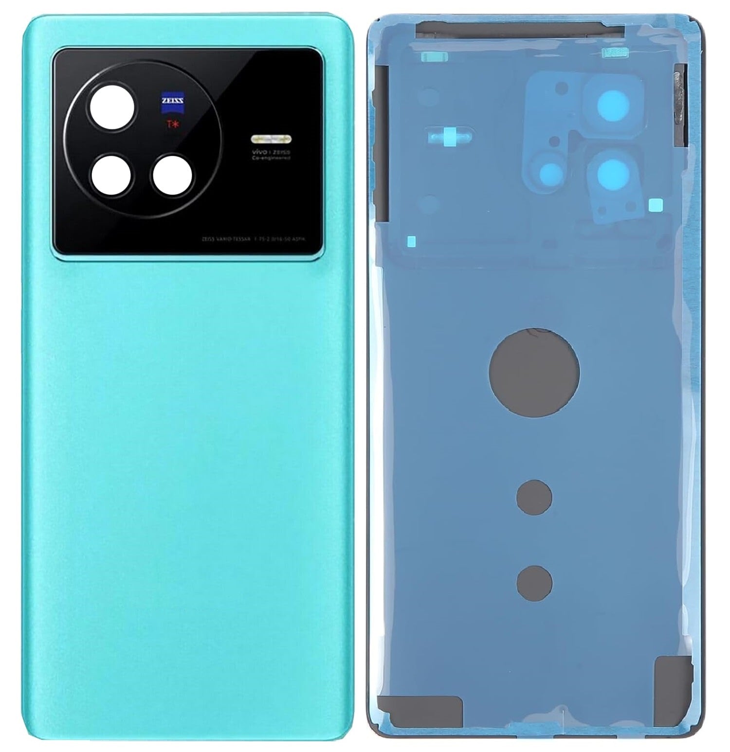Back Glass Panel Cover For Vivo X80 With Camera Lens Blue