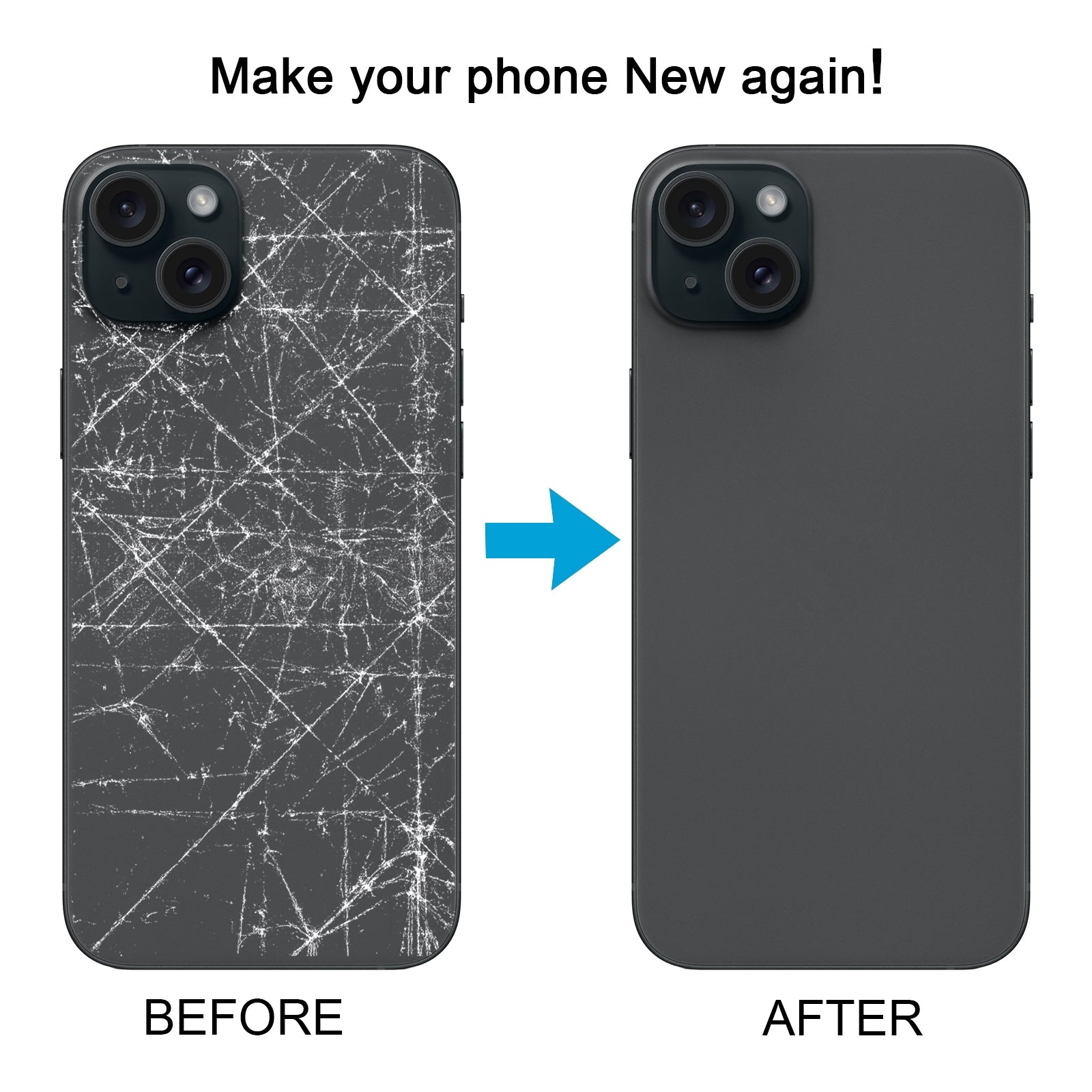 Back Glass Panel for for Apple iPhone 15 Black with Camera Lens and Magsafe Magnet (Copy)