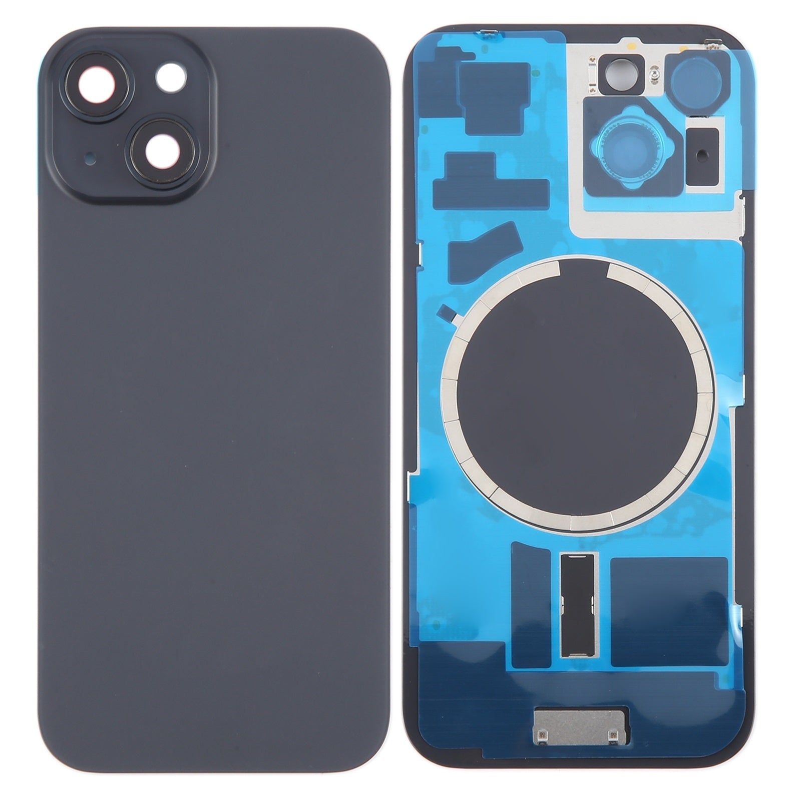 Back Glass Panel for for Apple iPhone 15 Black with Camera Lens and Magsafe Magnet (Copy)