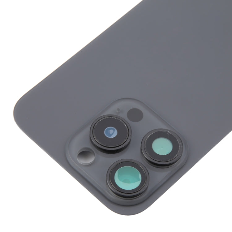 Back Glass Panel for for Apple iPhone 16 Pro Max Black with Camera Lens