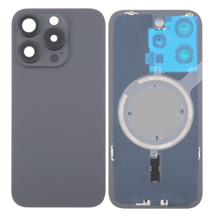 Back Glass Panel for for Apple iPhone 16 Pro Max Black with Camera Lens