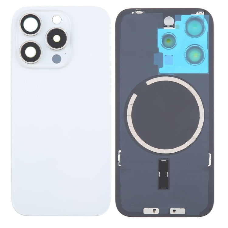Back Glass Panel for for Apple iPhone 16 Pro Max White with Camera Lens