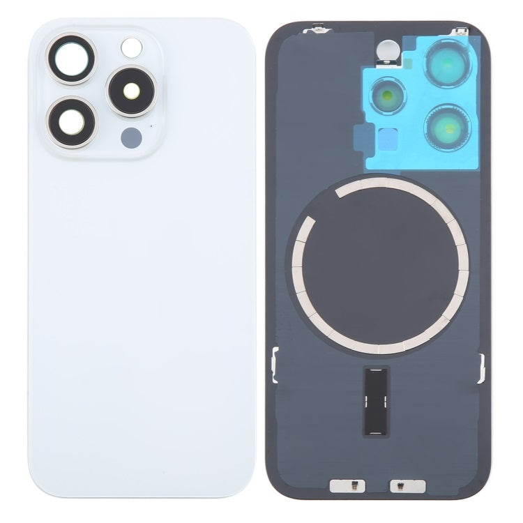 Back Glass Panel for for Apple iPhone 16 Pro Max White with Camera Lens