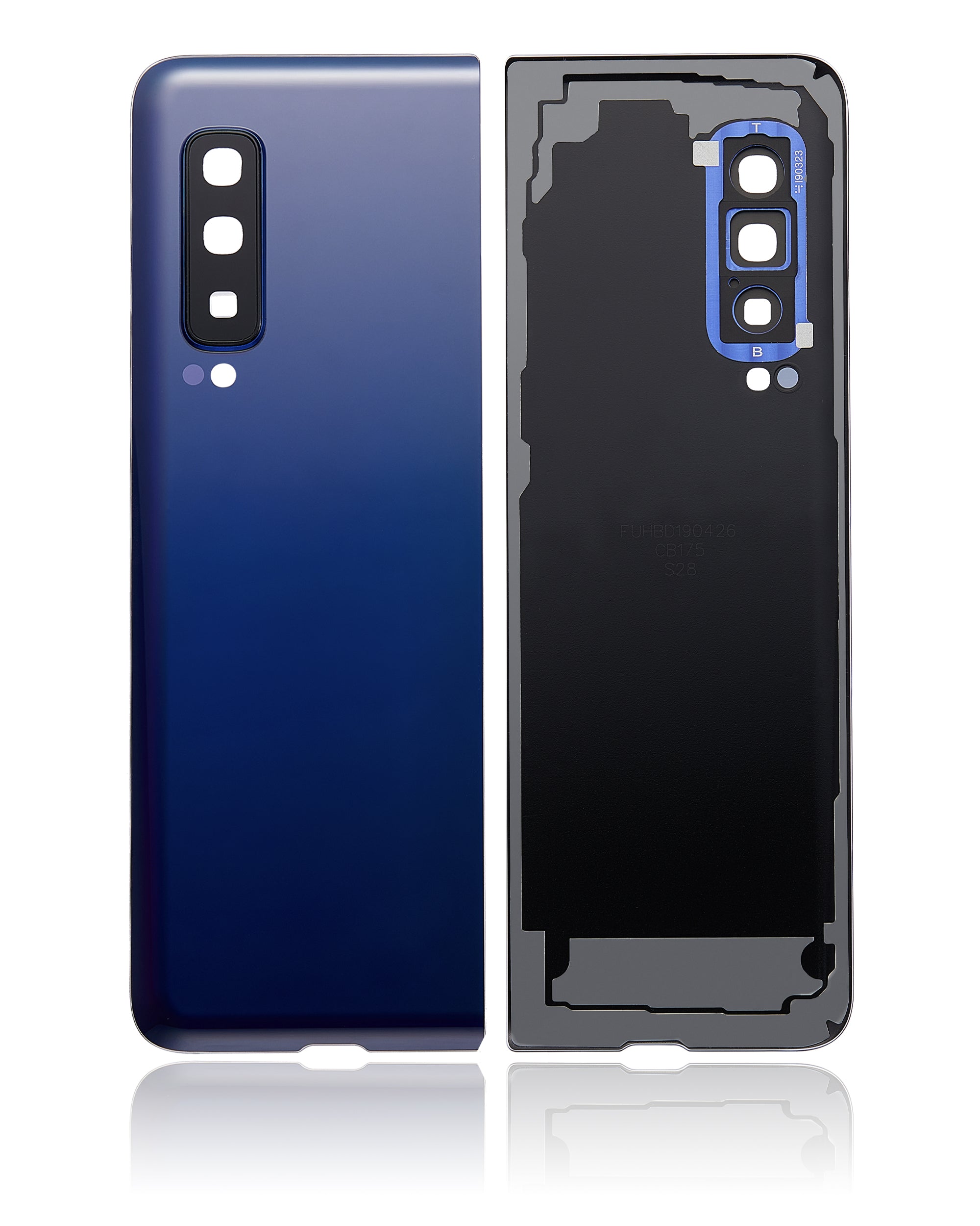 Back Glass Panel for Samsung Galaxy Fold 4G Blue with Camera Lens - EGFix