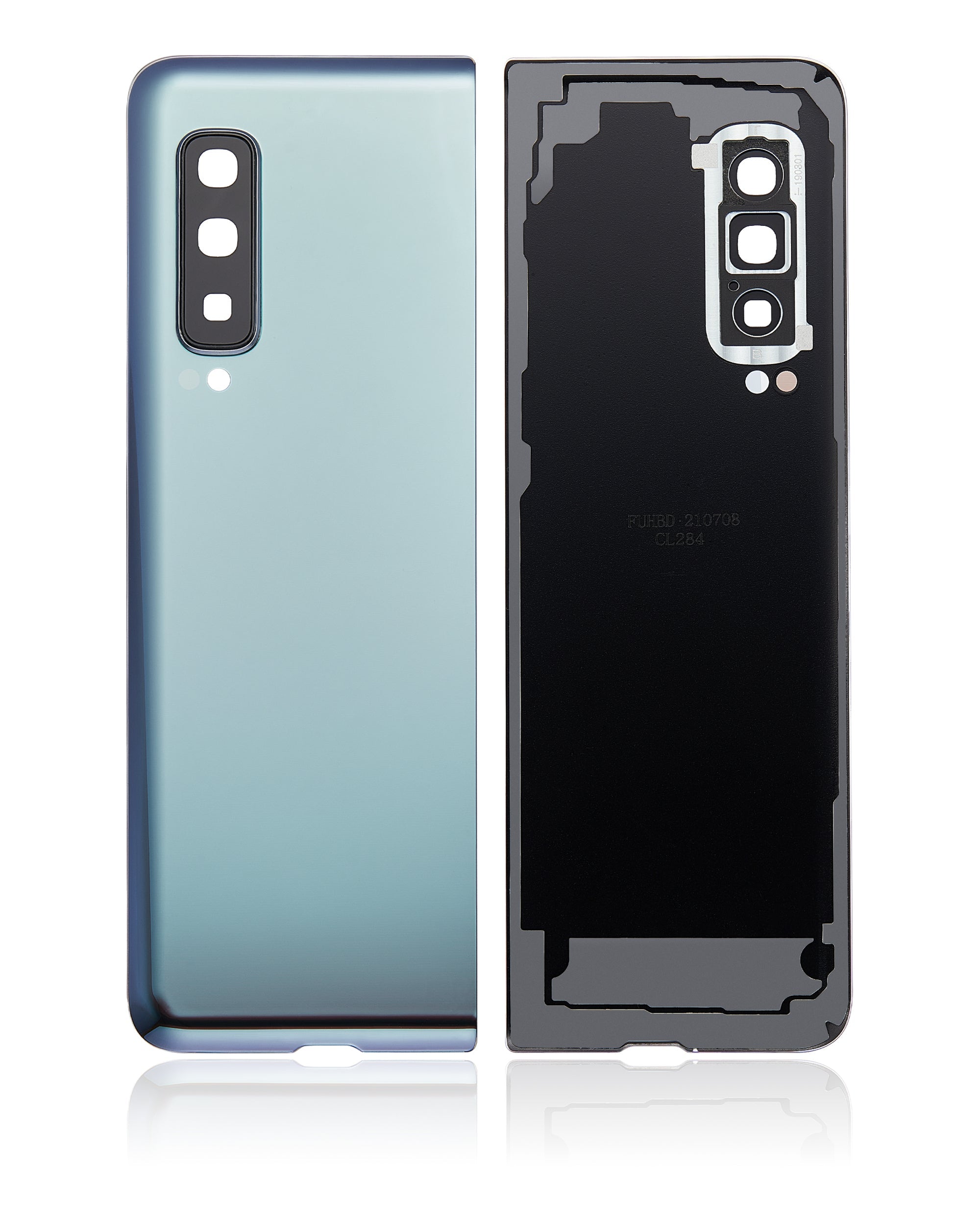 Back Glass Panel for Samsung Galaxy Fold 4G Silver with Camera Lens - EGFix