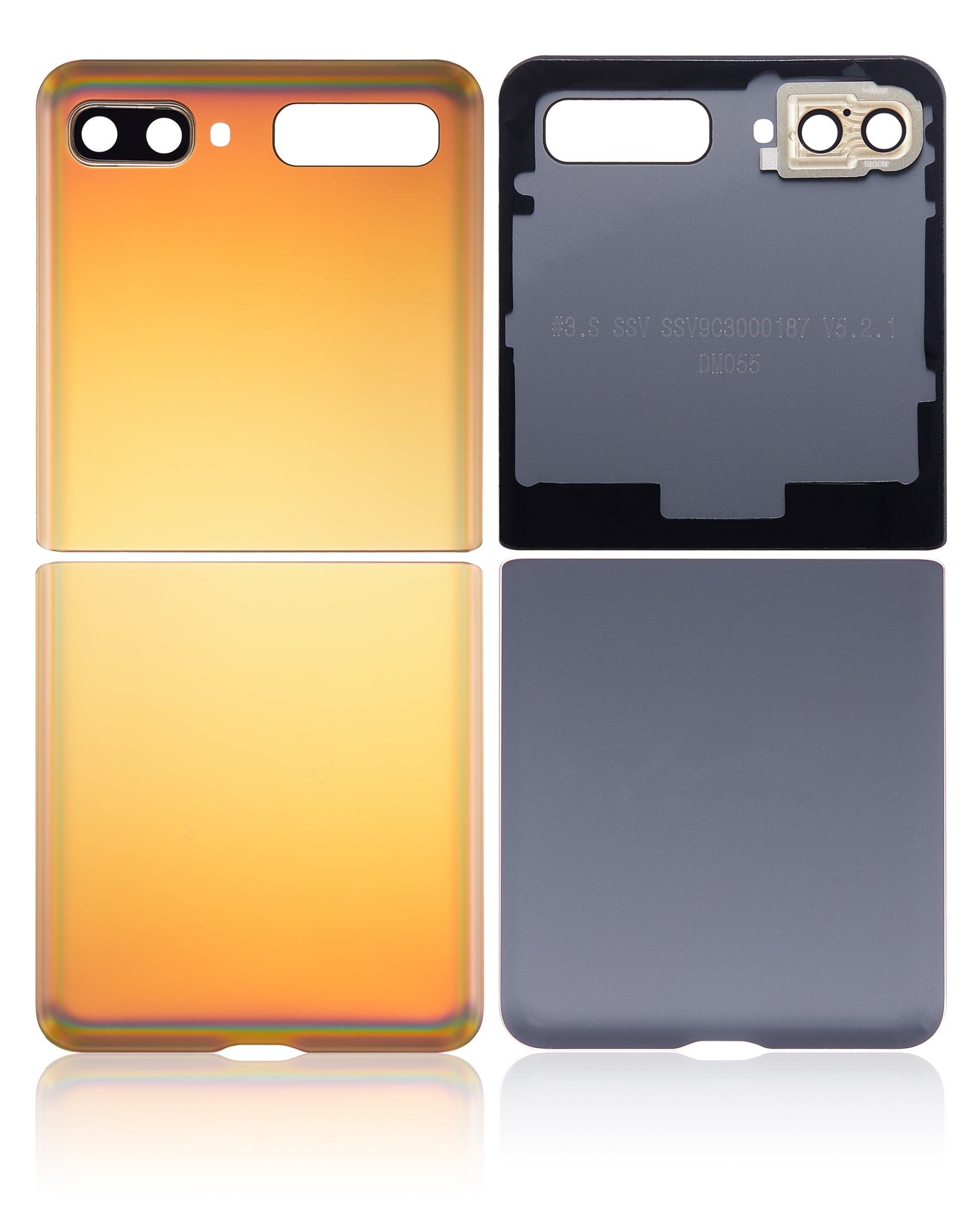 Back Glass Panel for Samsung Galaxy Z Flip 5G Gold with Camera Lens - EGFix