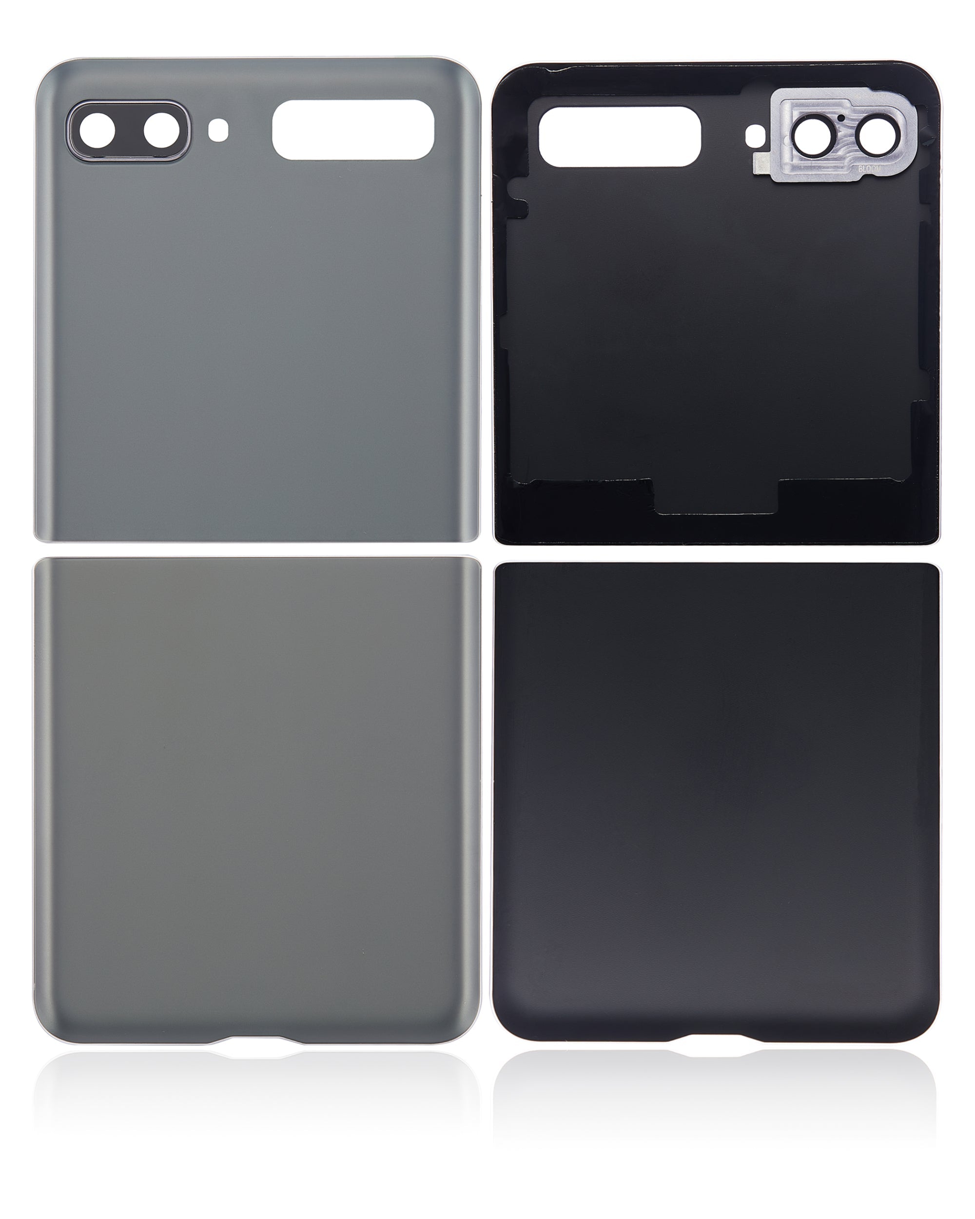 Back Glass Panel for Samsung Galaxy Z Flip 5G Grey with Camera Lens - EGFix