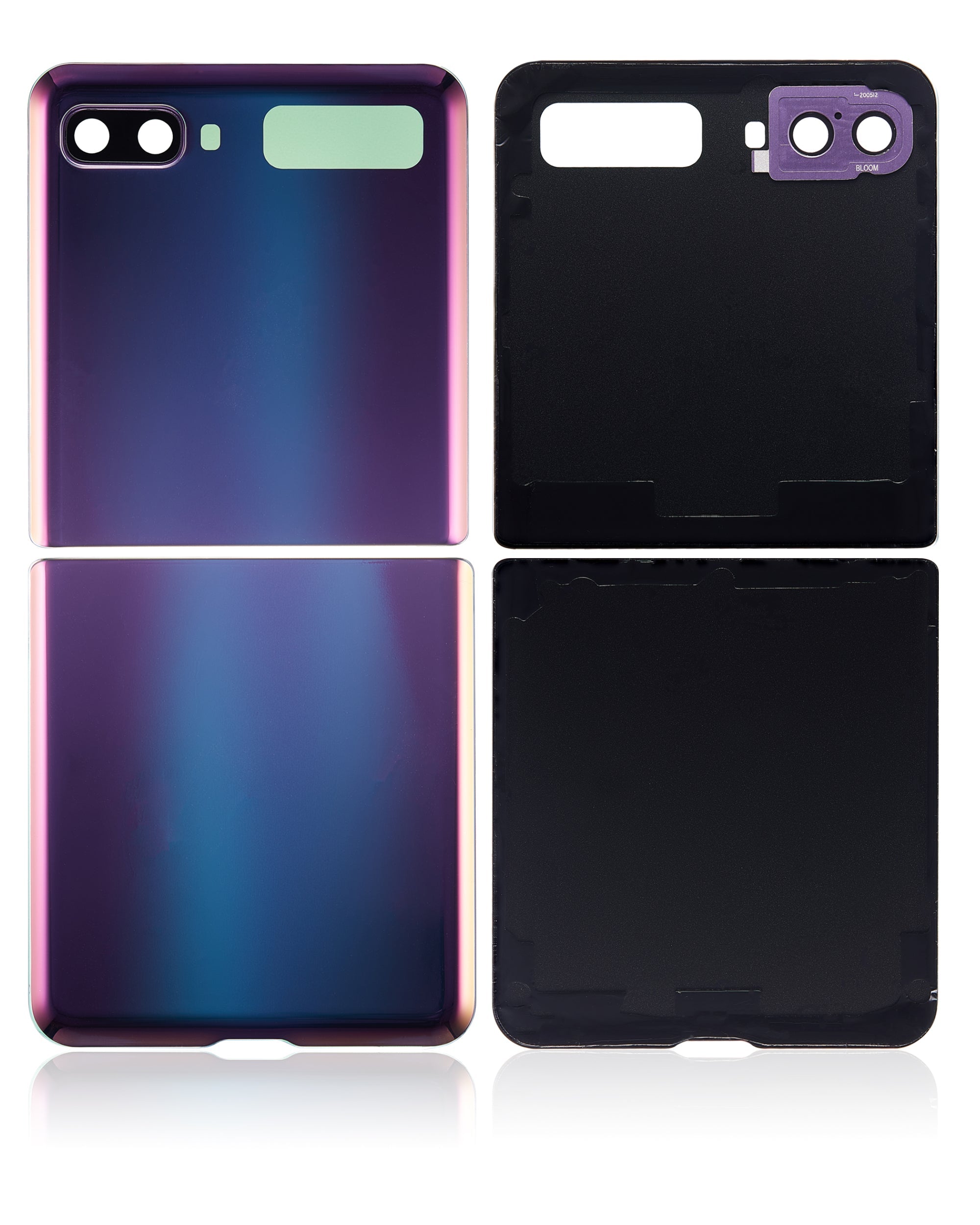 Back Glass Panel for Samsung Galaxy Z Flip 5G Purple with Camera Lens - EGFix