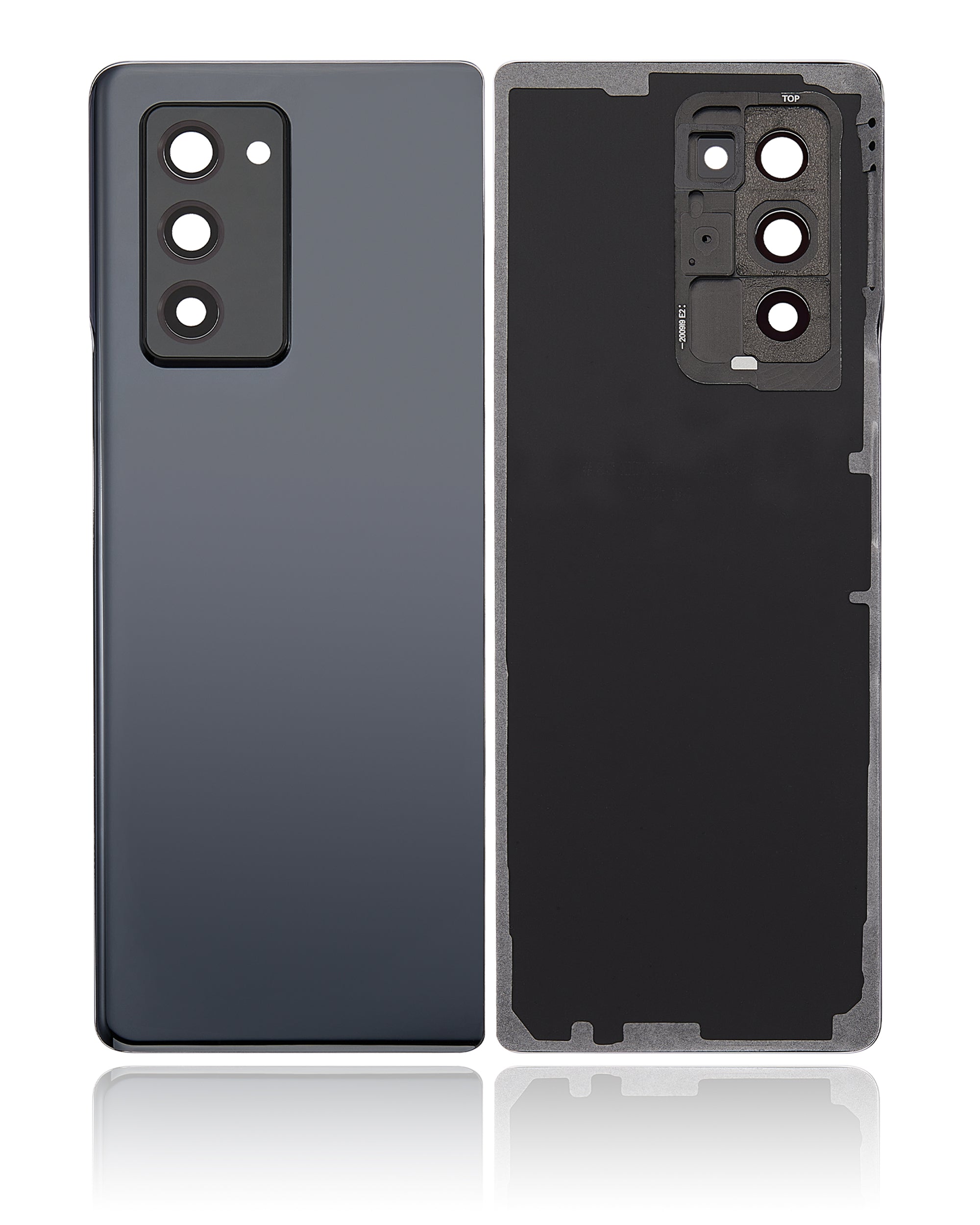 Back Glass Panel for Samsung Galaxy Z Fold 2 5G Black with Camera Lens - EGFix