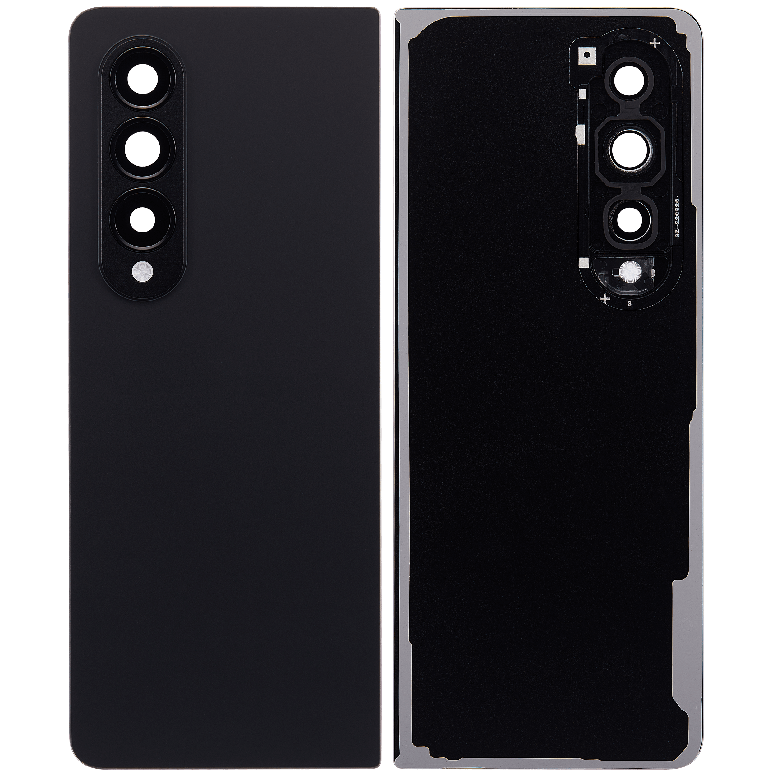 Back Glass Panel for Samsung Galaxy Z Fold 4 Black with Camera Lens - EGFix