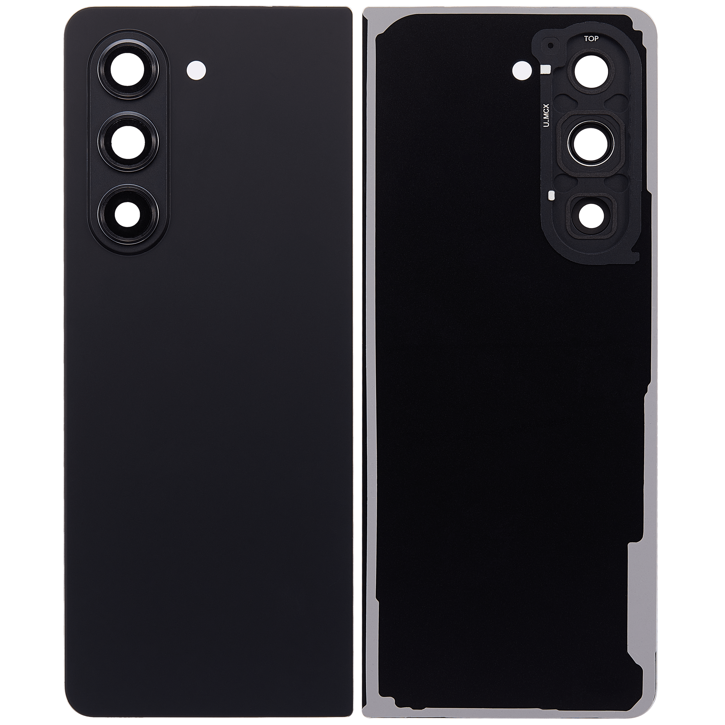 Back Glass Panel for Samsung Galaxy Z Fold 5 5G Black with Camera Lens - EGFix