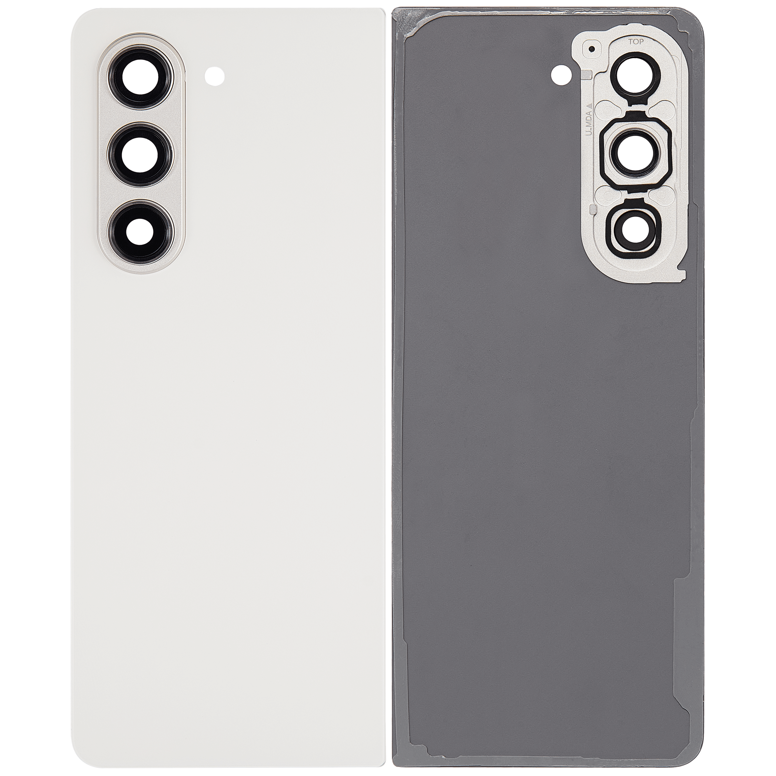 Back Glass Panel for Samsung Galaxy Z Fold 5 5G Cream with Camera Lens - EGFix