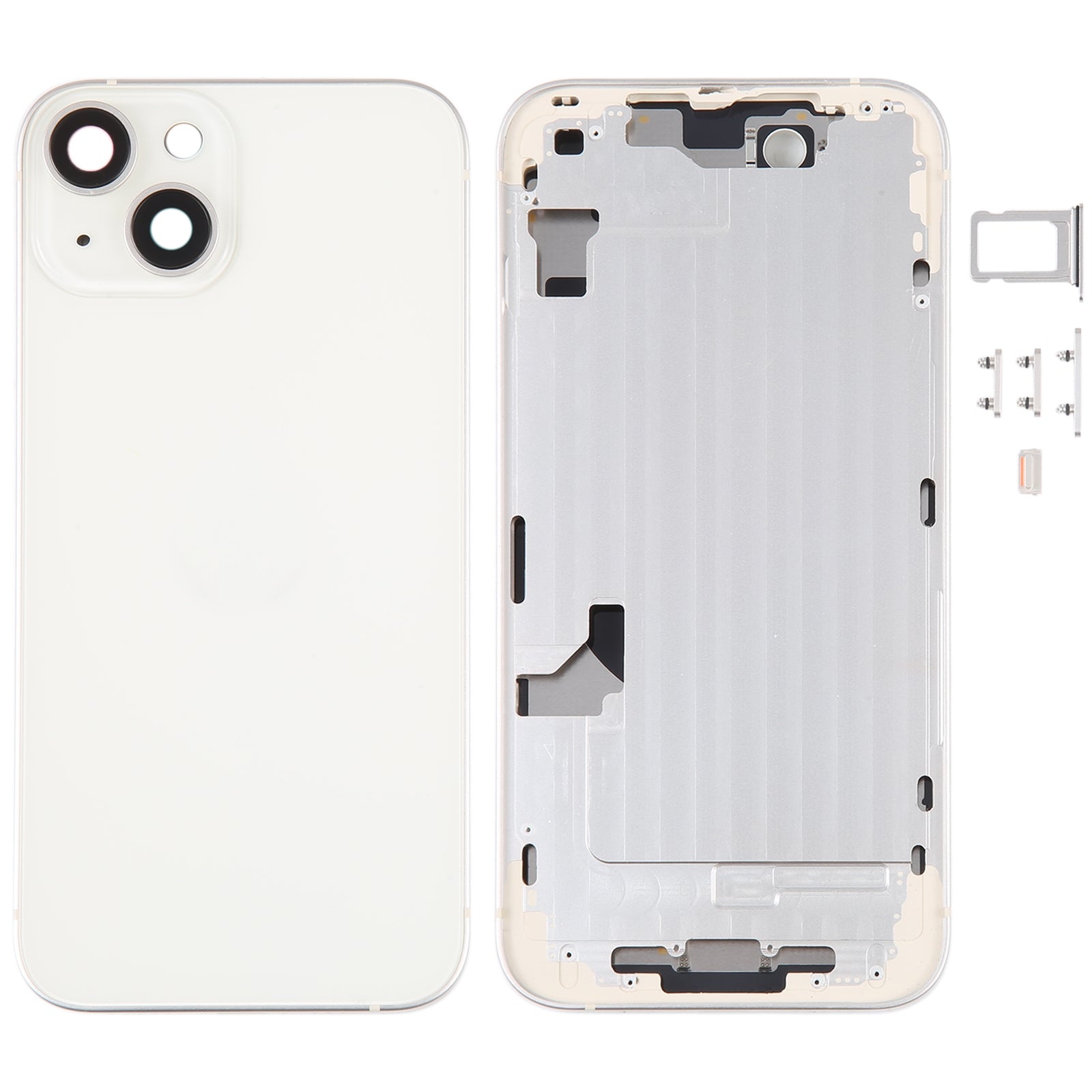 Complete Housing Body for Apple iPhone 14 White with Side Keys Sim Tray and Camera Lens