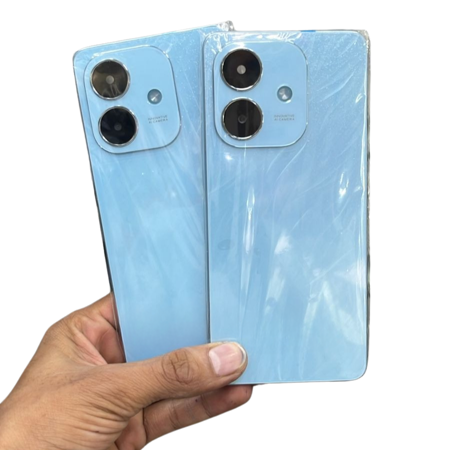 Complete Housing Body for Oppo A3X Blue Back Panel and Chrome Bezel Frame - EGFix