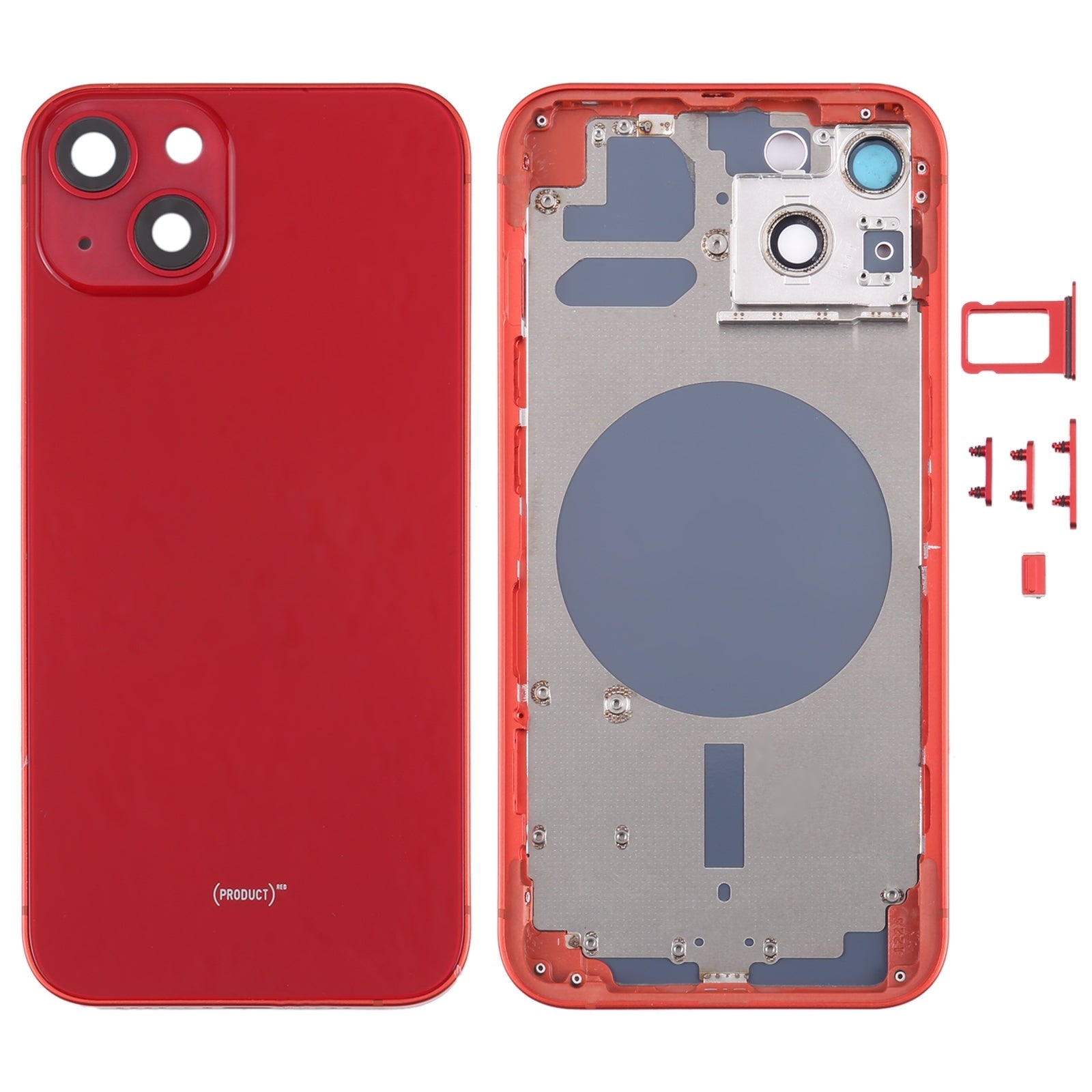 Complete Housing Body for iPhone 13 Red with Side Keys Sim Tray and Camera Lens