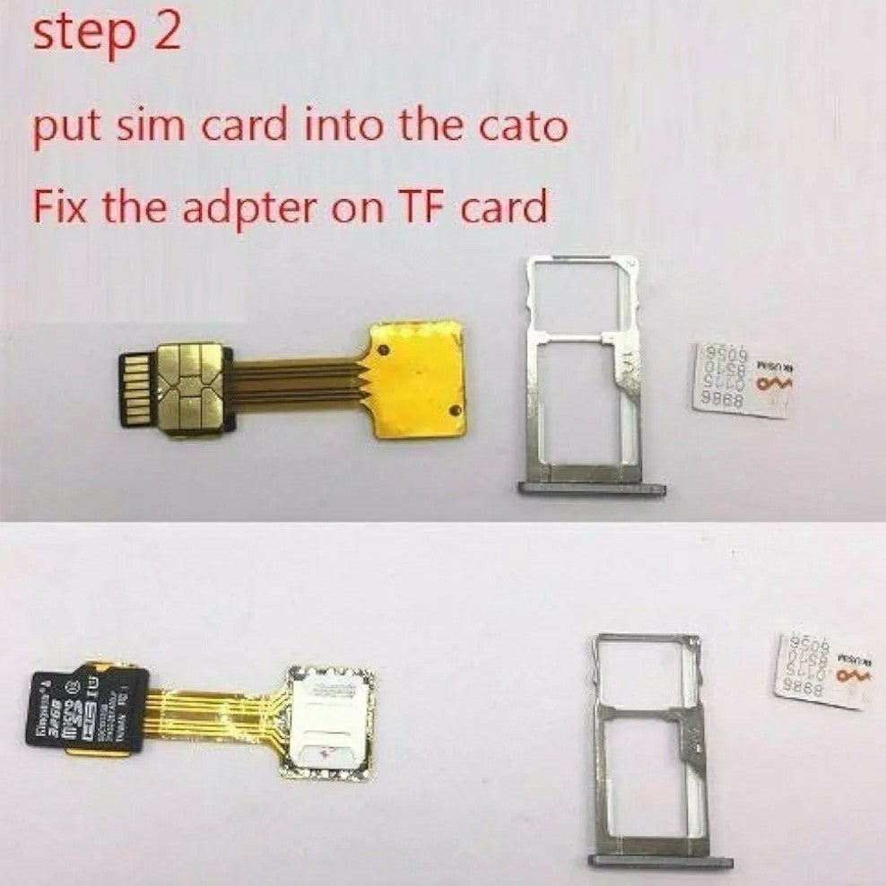 Hybrid Sim Slot Adapter Run 2 SIM and Micro SD Card, All at A Time