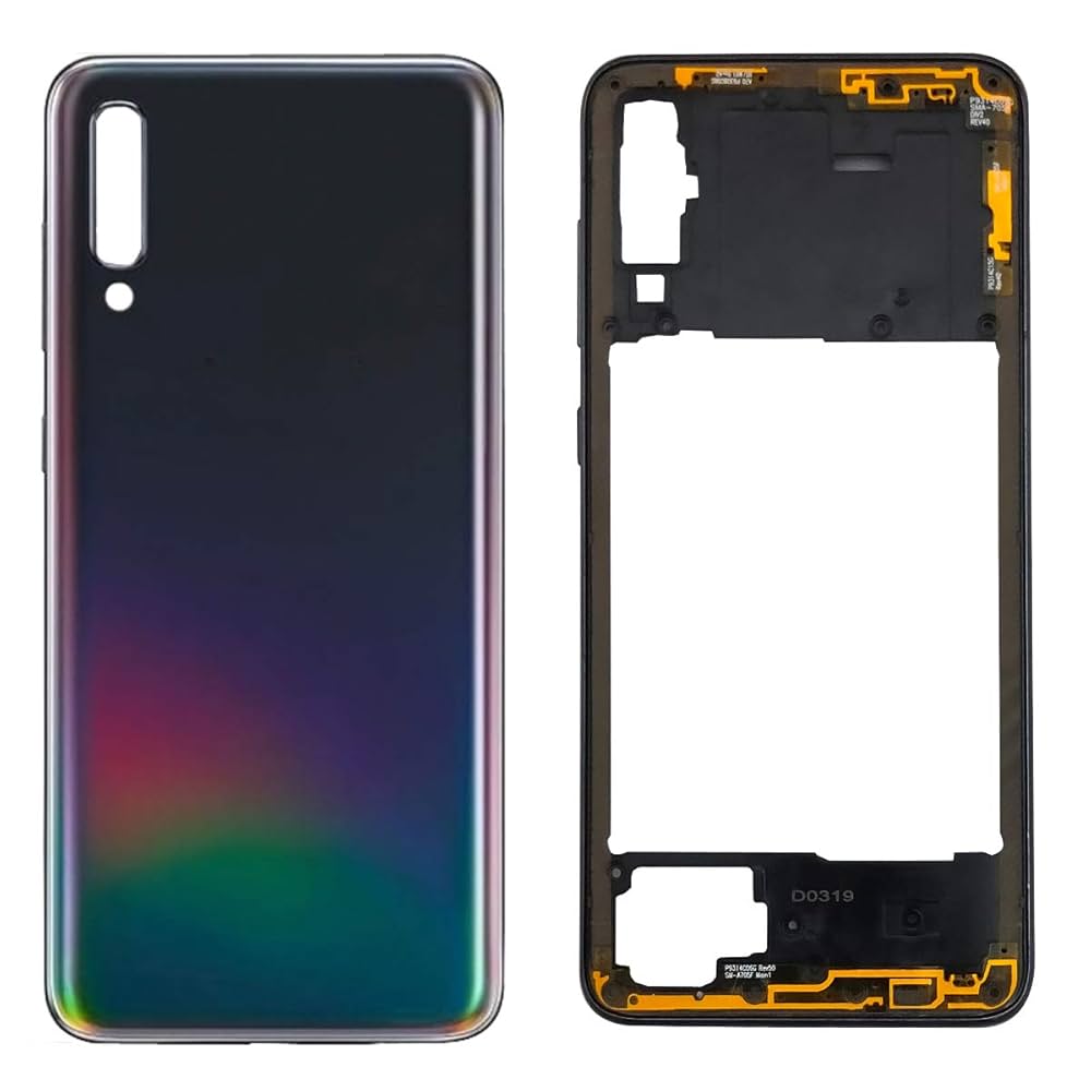 Housing Body for Samsung Galaxy A70S Black Chrome and Back Panel