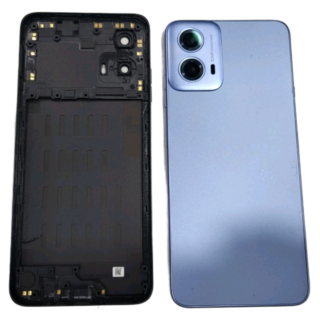Complete Housing Body Back Panel with Chrome Bezel Ring for Motorola Moto G34 5G Blue - EGFix