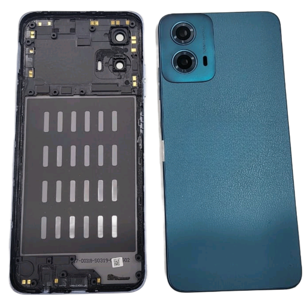 Complete Housing Body Back Panel with Chrome Bezel Ring for Motorola Moto G34 5G Green - EGFix