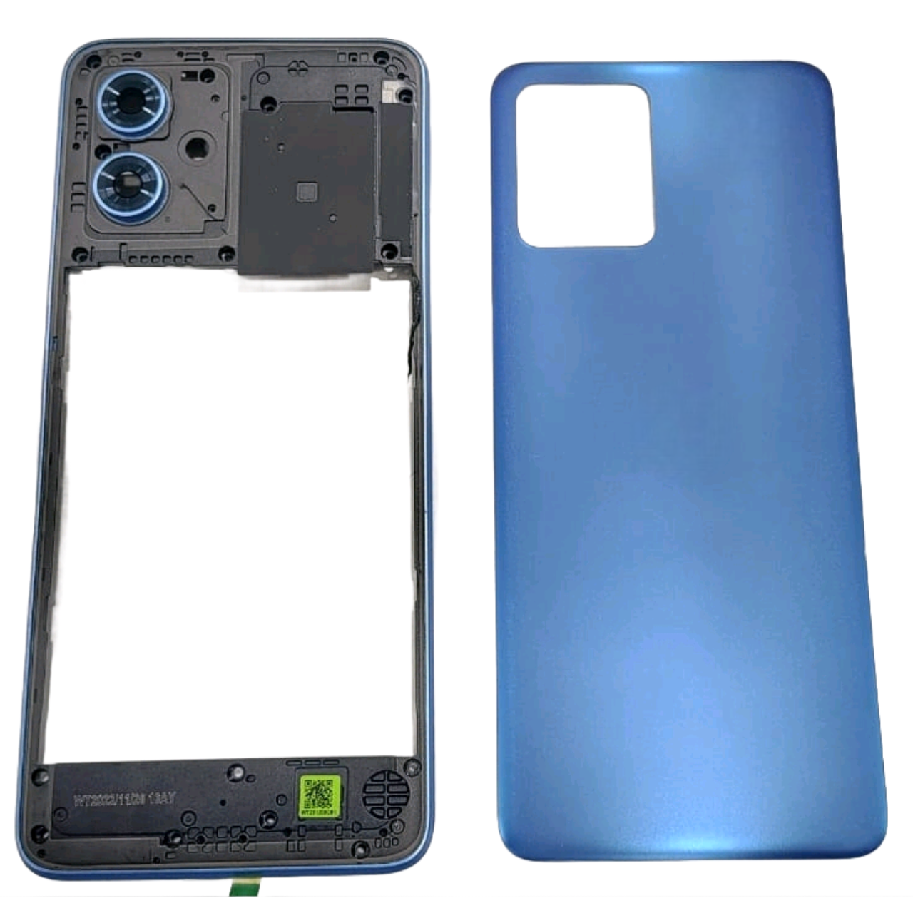Complete Housing Body Back Panel with Chrome Bezel Ring for Motorola Moto G64 5G Blue - EGFix