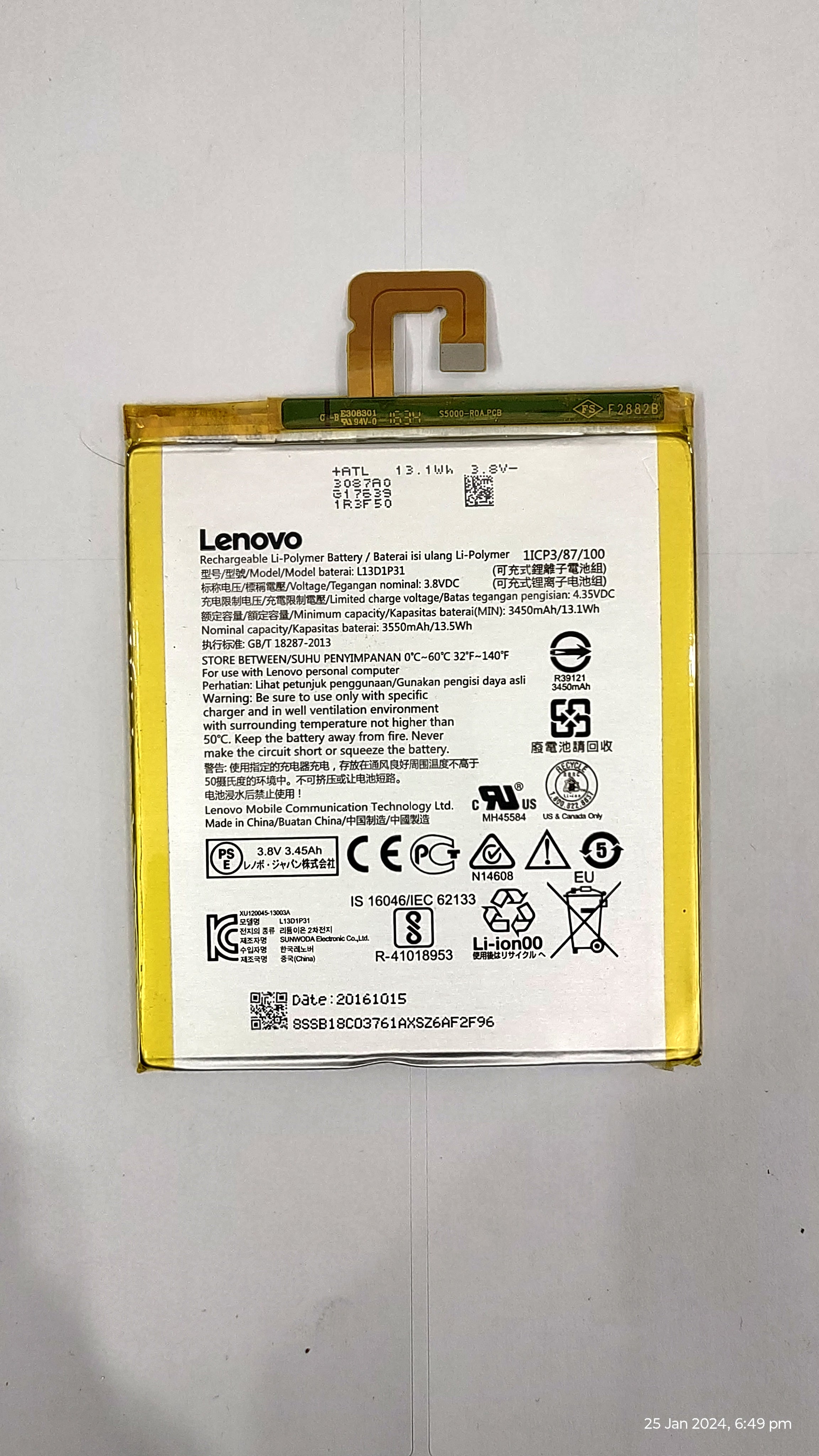 Battery For Lenovo Tab 2 A7-30 LePad S5000 L13D1P31