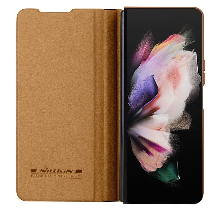 Back Cover Case Leather Design Finish Flip For Samsung Galaxy Z Fold 5