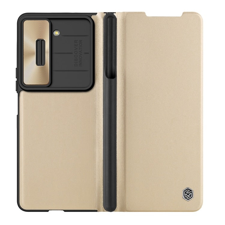 Back Cover Case Leather Design Finish Flip For Samsung Galaxy Z Fold 5