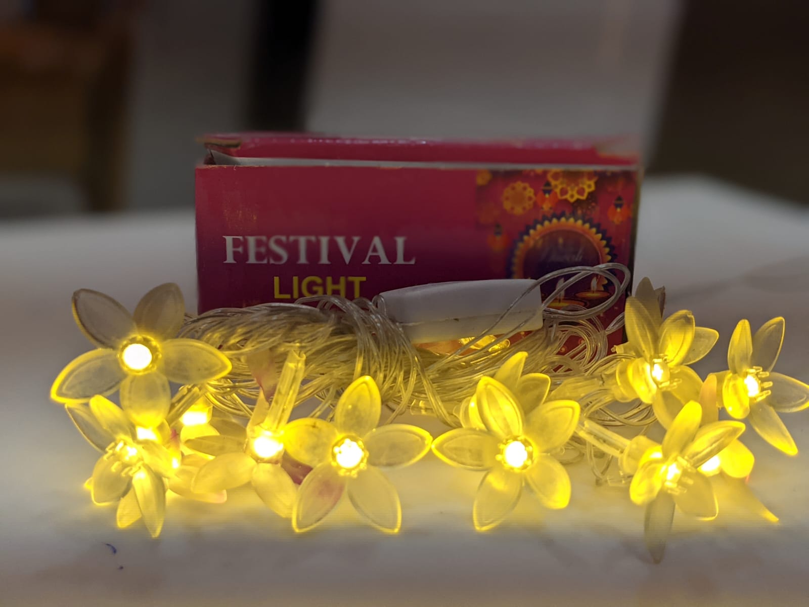Flower Fairy String Lights, Led Christmas Lights for Diwali Home Decoration (Warm White) - EGFix
