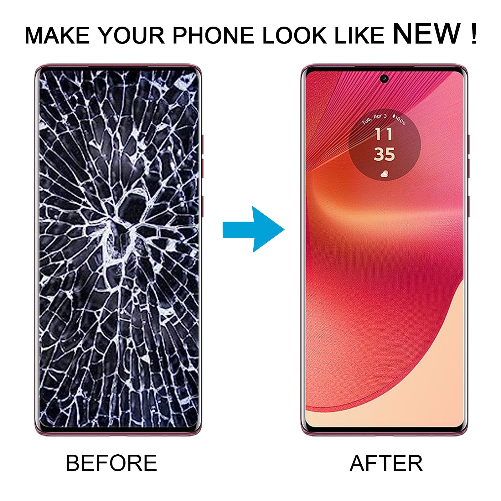 OLED Display Screen for Motorola Edge 50 Fusion (Folder Combo) Fingerprint Work