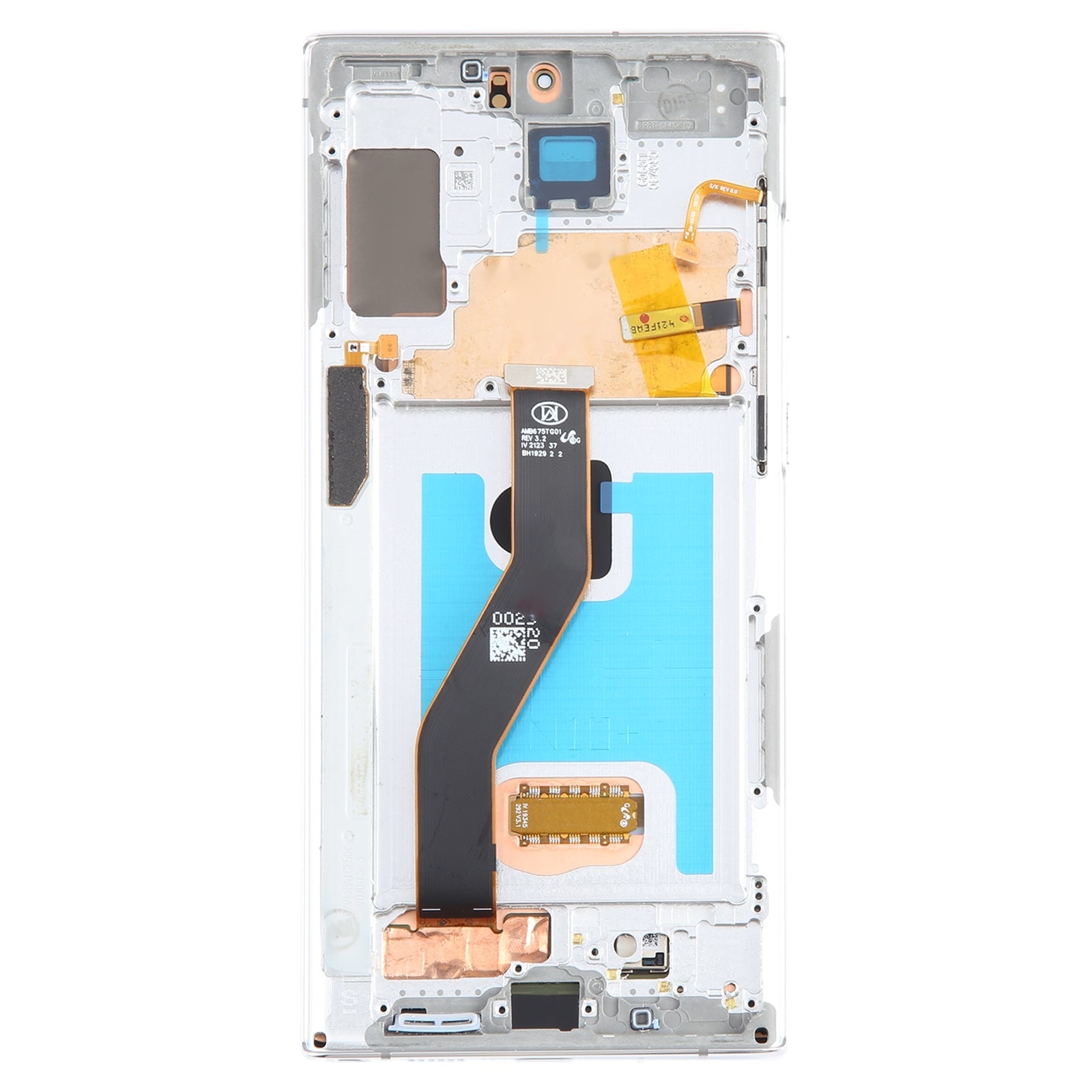 OLED Display Screen for Samsung Galaxy Note 10 Plus Silver with Frame Folder Combo Fingerprint Working