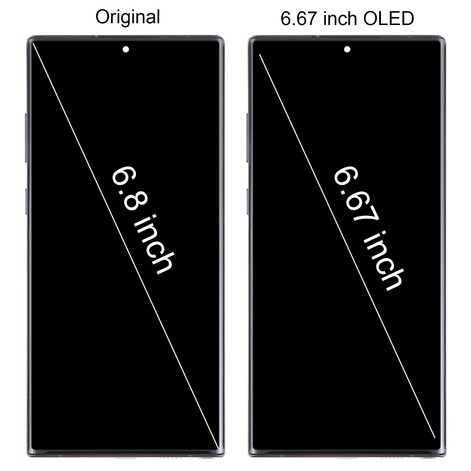 OLED Display Screen for Samsung Galaxy Note 10 Plus Silver with Frame Folder Combo Fingerprint Working