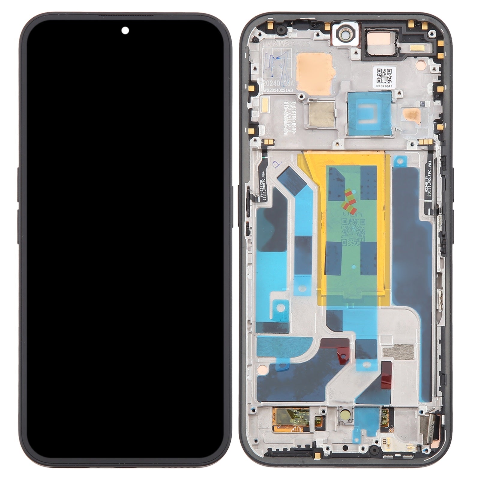 OLED Display Screen for Nothing Phone 2A A142 5G Black (Folder Combo) with Frame