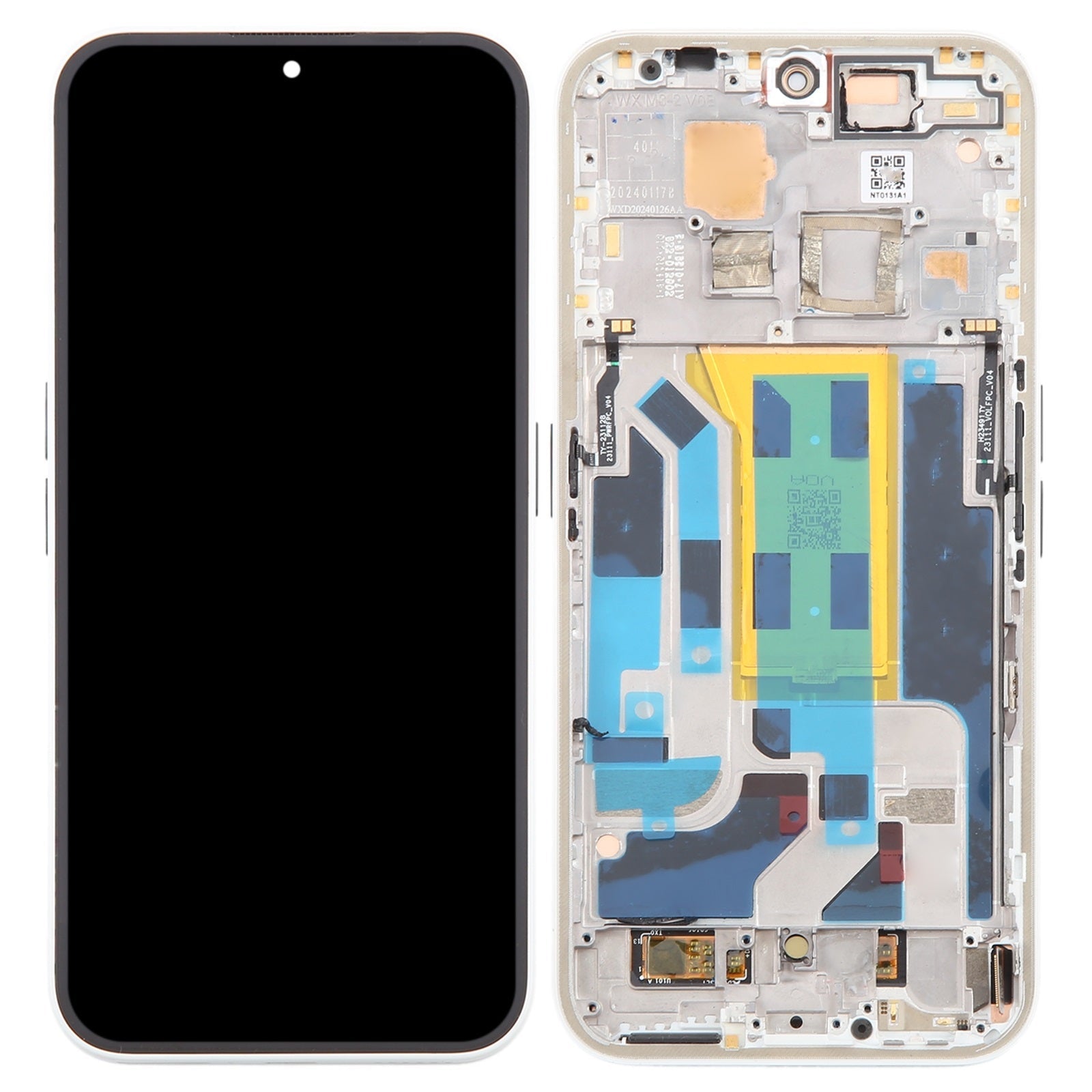 OLED Display Screen for Nothing Phone 2A A142 5G White (Folder Combo) with Frame