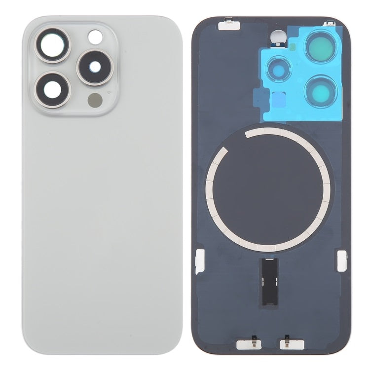 Back Glass Panel for Apple iPhone 16 Pro Titanium Silver with Camera Lens Magsafe Magnet EGFix