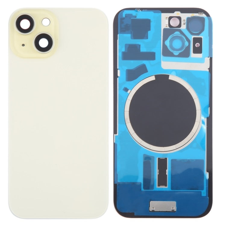 Back Glass Panel for for Apple iPhone 15 Plus Yellow with Camera Lens and Magsafe Magnet - EGFix