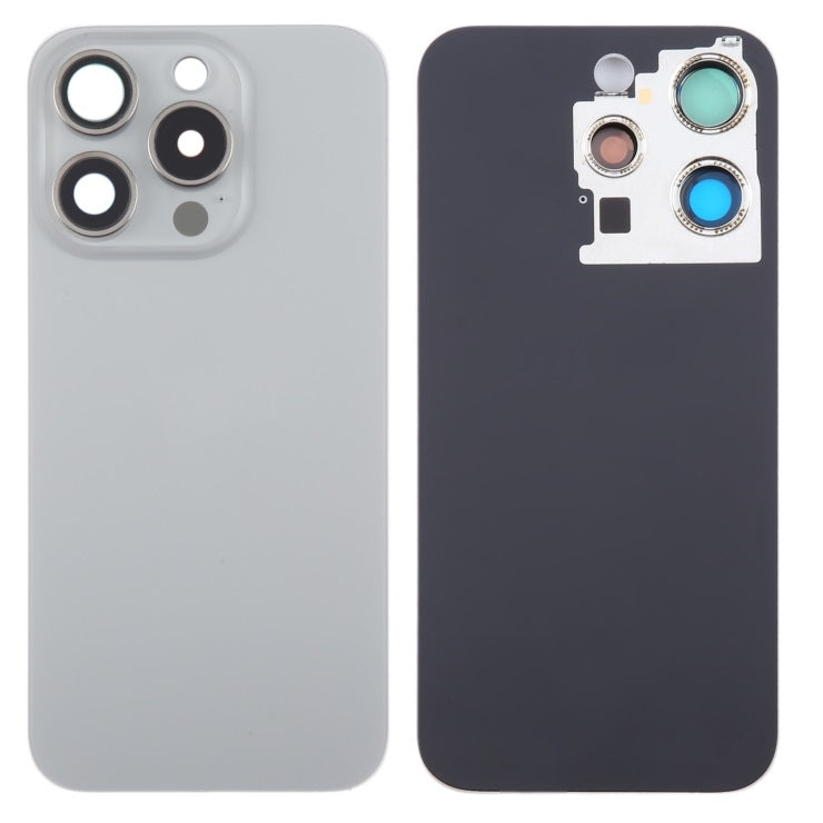 Back Glass Panel for for Apple iPhone 15 Pro Grey with Camera Lens - EGFix