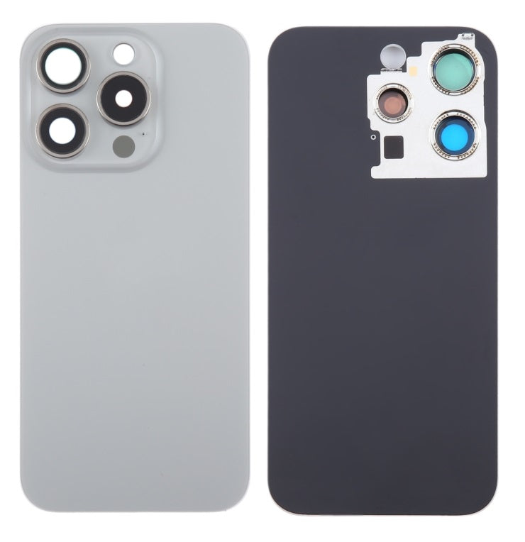 Back Glass Panel for for Apple iPhone 15 Pro Max Grey with Camera Lens - EGFix