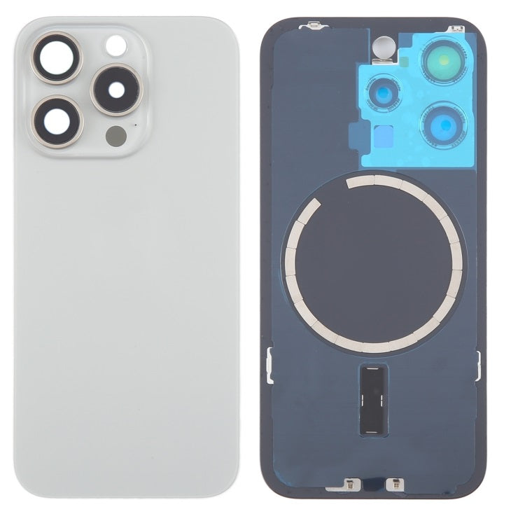 Back Glass Panel for for Apple iPhone 15 Pro Titanium with Camera Lens - EGFix