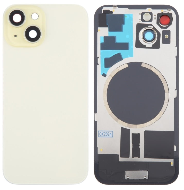 Back Glass Panel for for Apple iPhone 15 Yellow with Camera Lens and Magsafe Magnet - EGFix