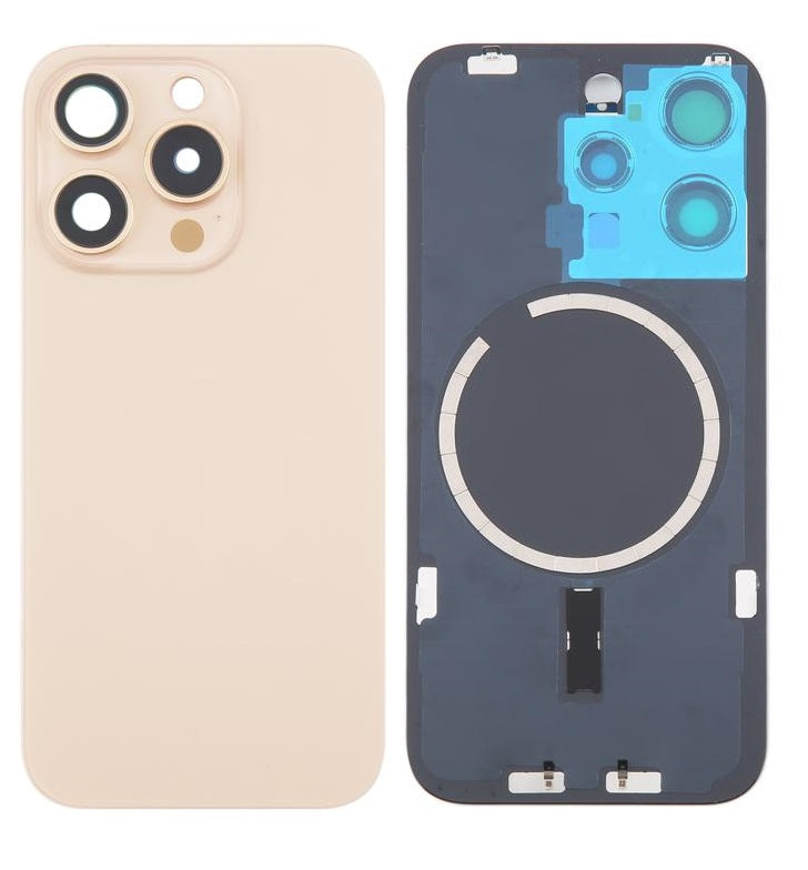 Back Glass Panel for for Apple iPhone 16 Pro Max Gold with Camera Lens - EGFix