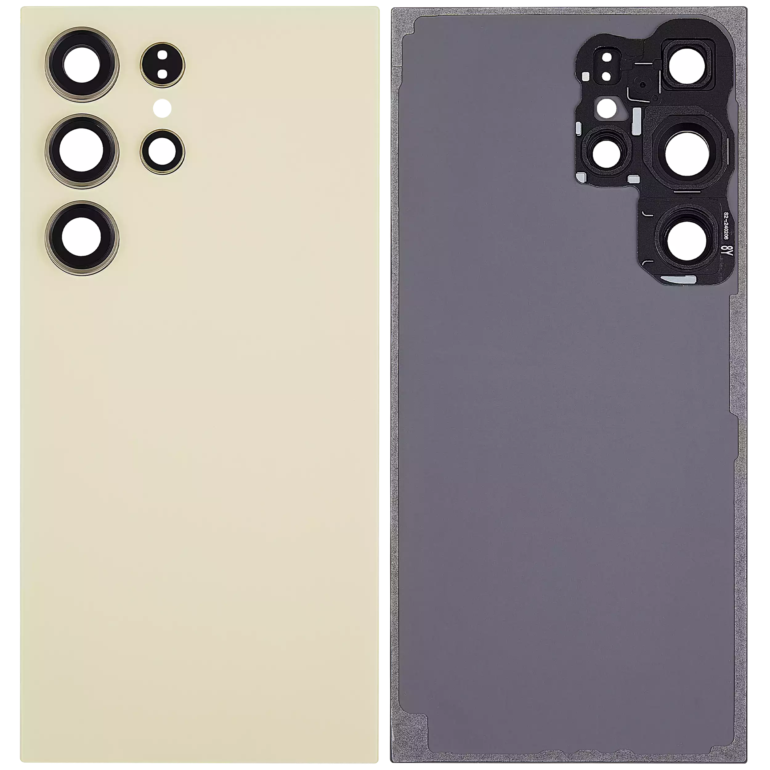 Back Glass Panel for Samsung Galaxy S24 Ultra 5G Titanium Yellow with Camera Lens