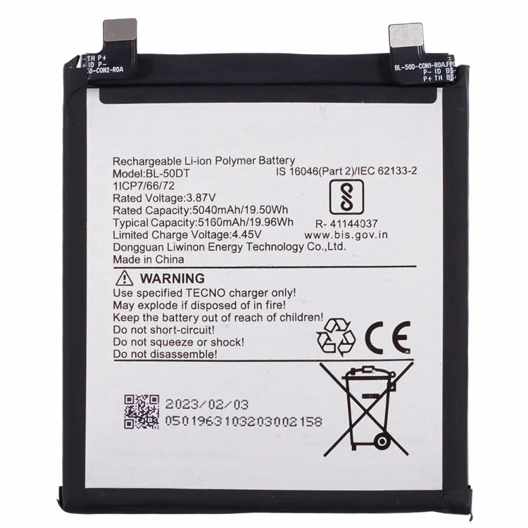Battery BL-50DT for Tecno Phantom X2 