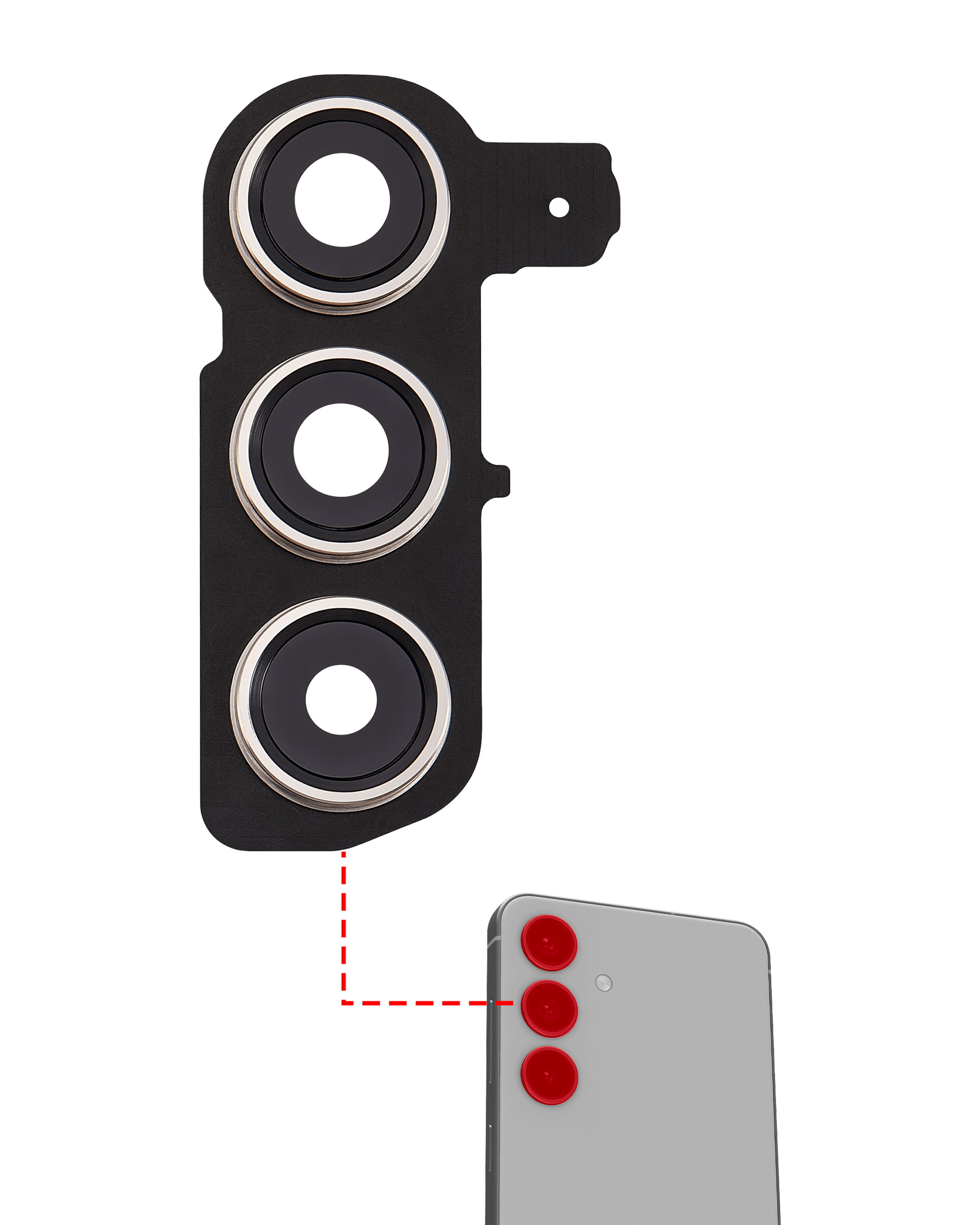 Camera Lens for Samsung Galaxy S24 5G Amber Yellow with Frame EGFix