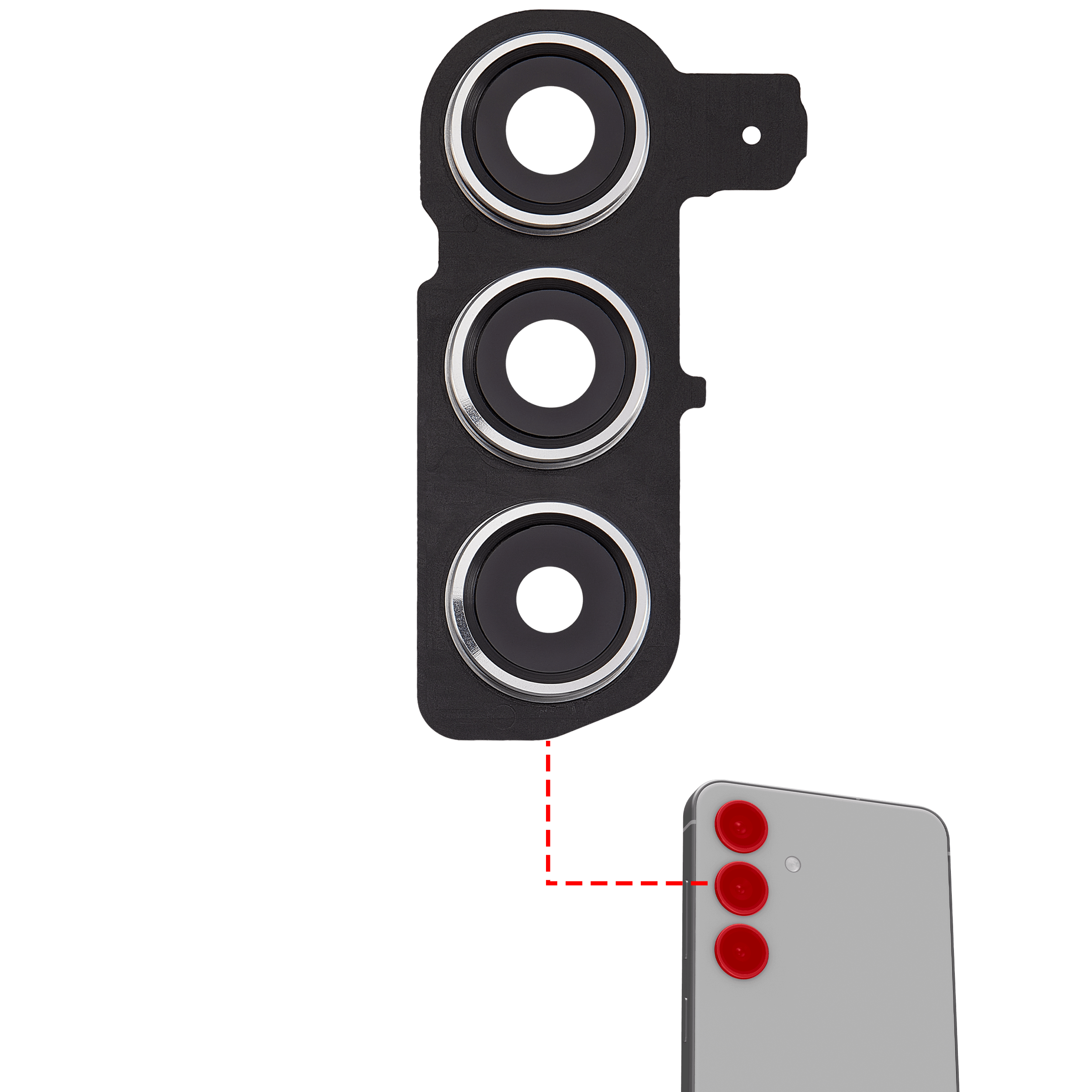 Camera Lens for Samsung Galaxy S24 5G Marble Grey with Frame EGFix