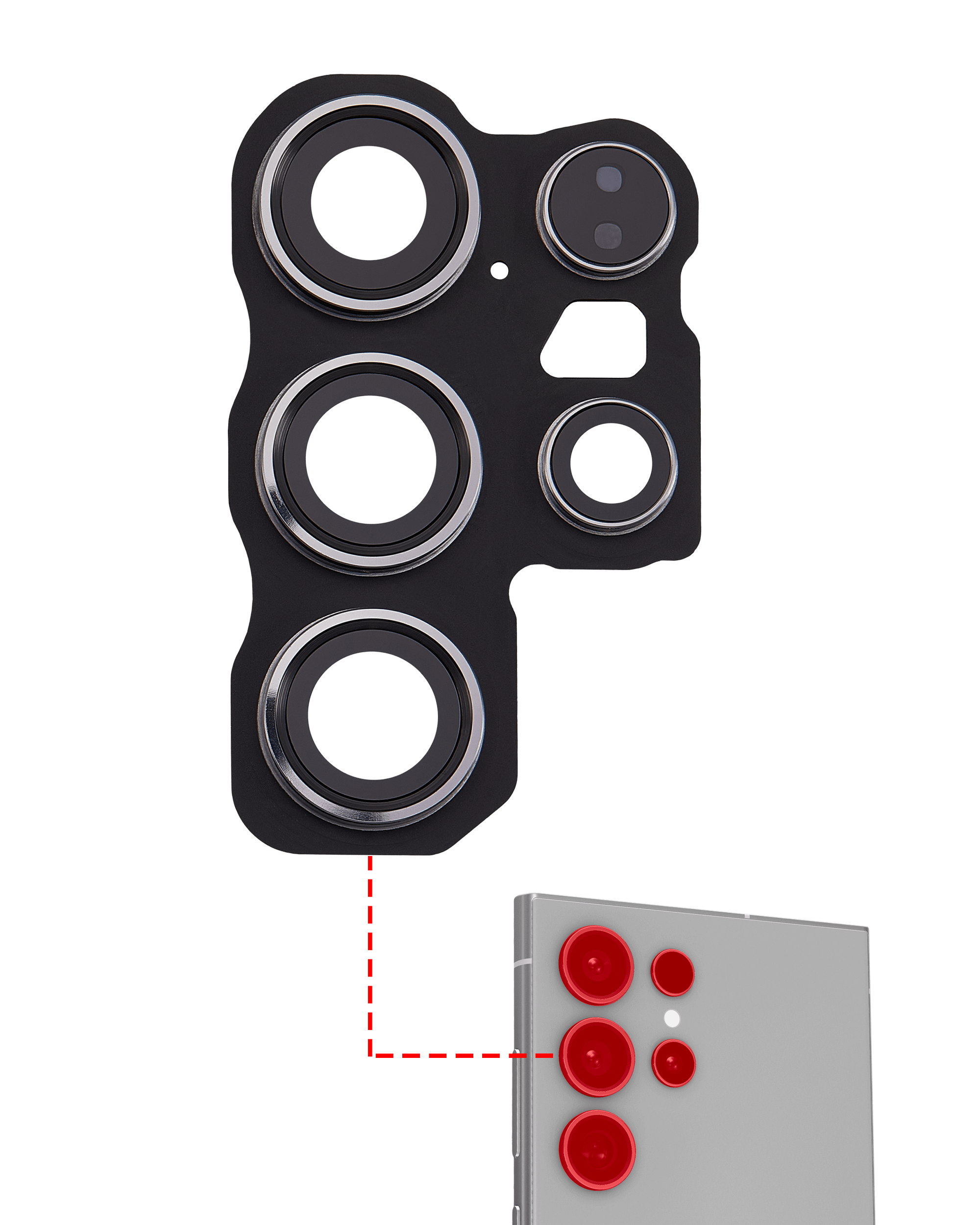 Camera Lens for Samsung Galaxy S24 Ultra 5G Titanium Black with Frame EGFix