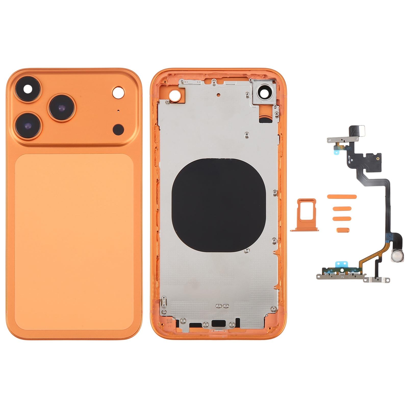 Converter Back Panel Housing Body for iPhone XR to iPhone 17 Pro Orange