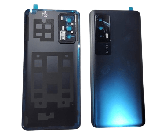 Back Glass Panel Cover compatible with IQOO 7 5G Blue With Lens - EGFix