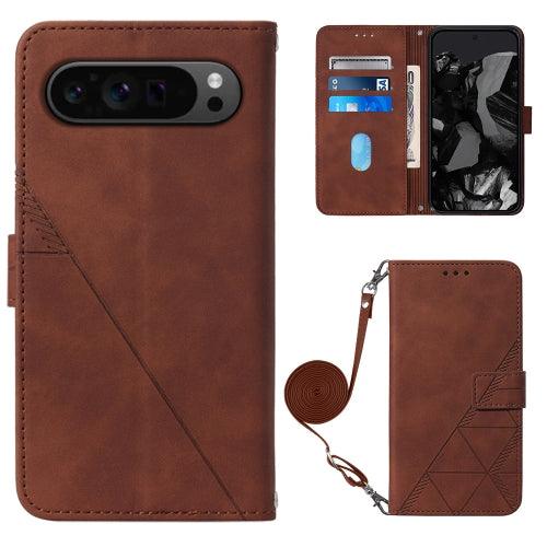 Flip Leather Back Cover Case For Google Pixel 9 Pro Brown - EGFix